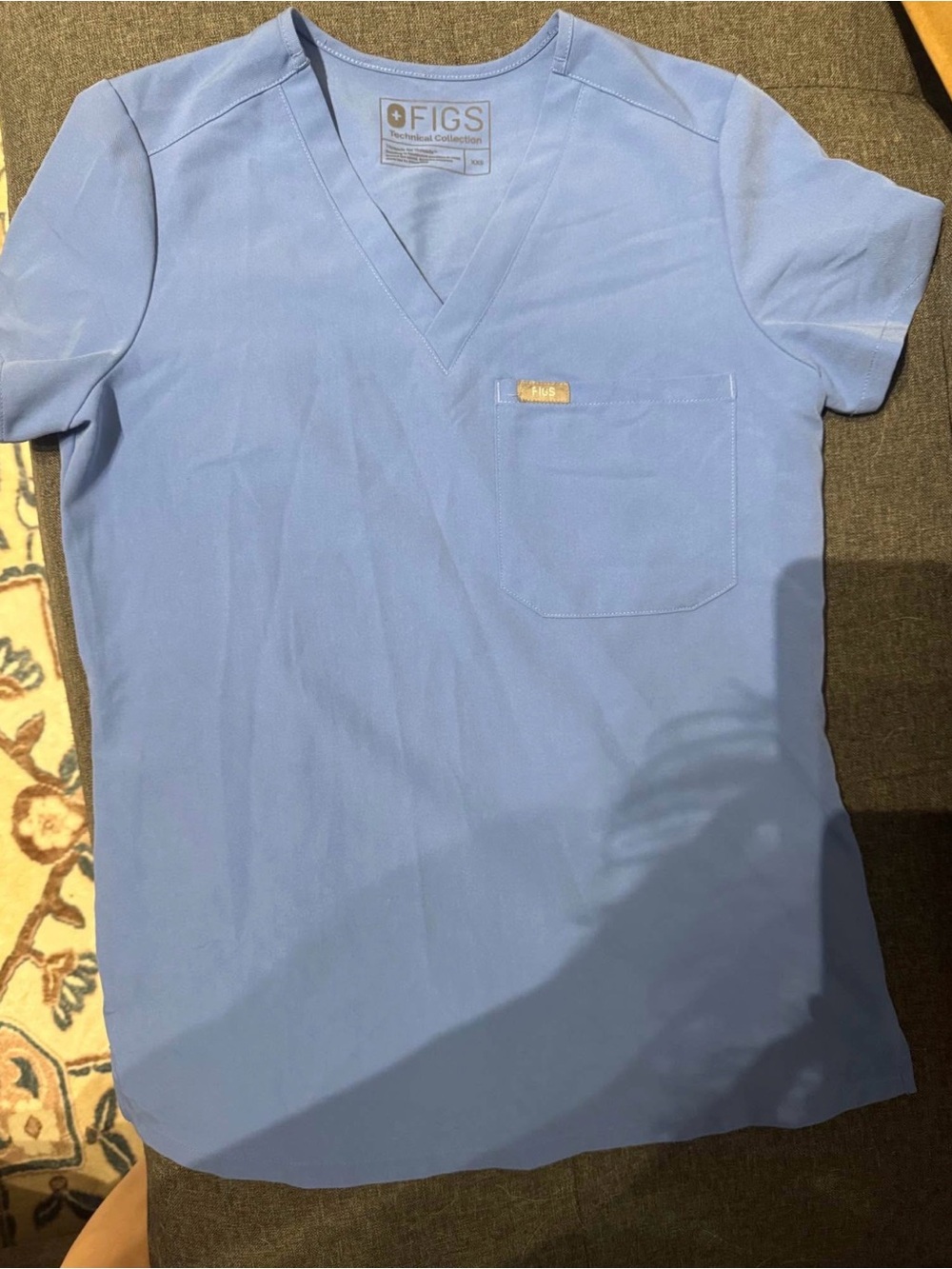 FIGS Light Blue V-Neck Scrub Top